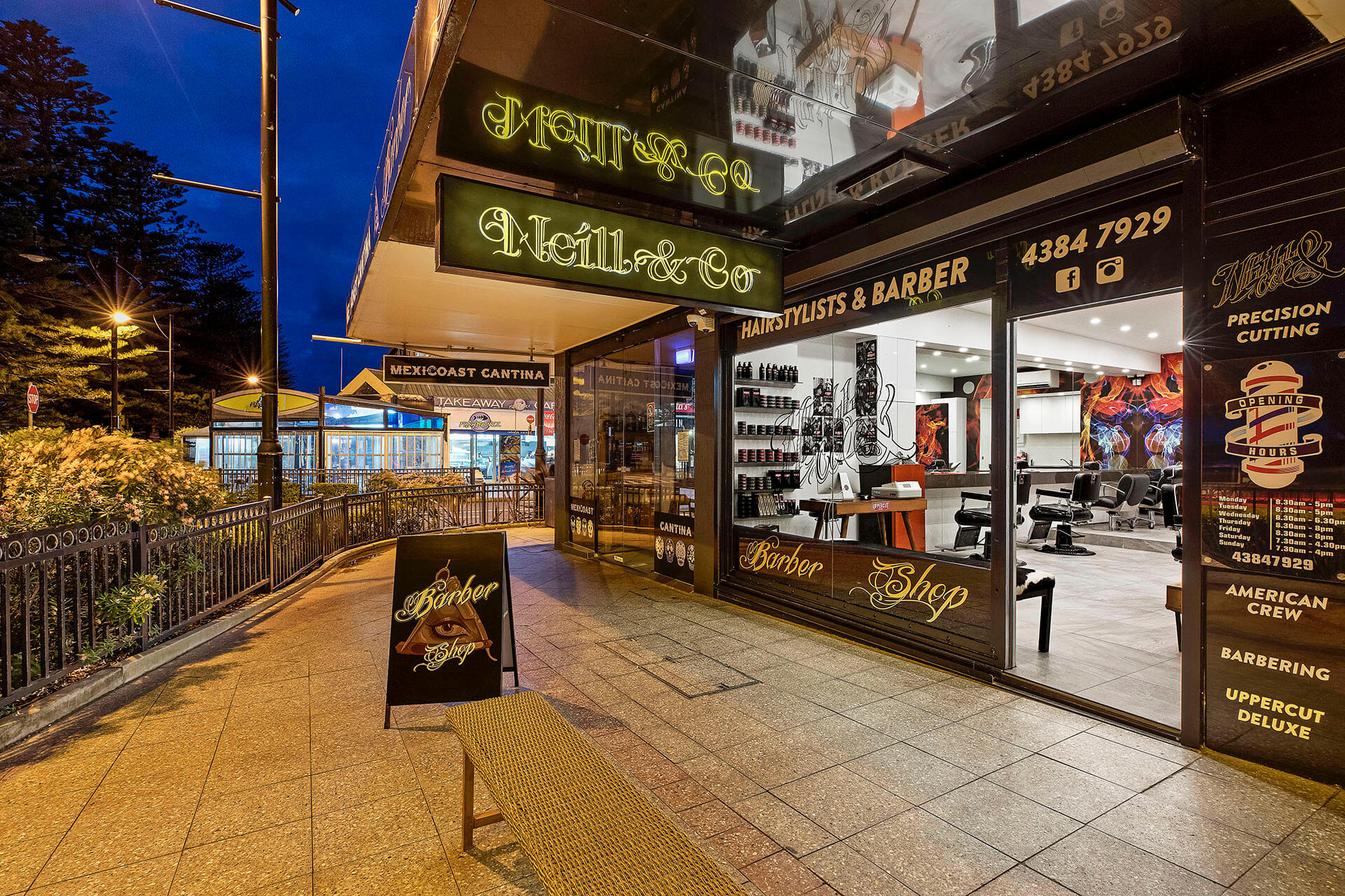 Shopfront of barber shop